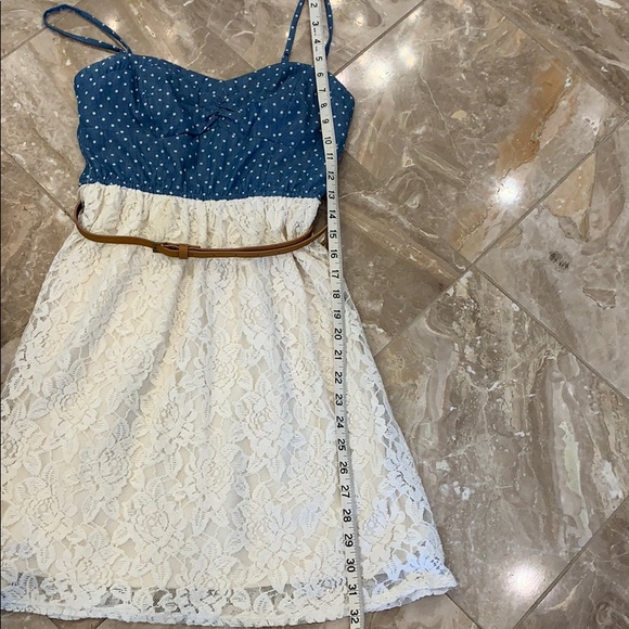 Blue jean and cream lace country dress - Picture 5 of 5